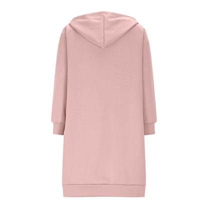 Long Hoodies for Women Zip Up Double Zipper Fleece Jacket Tunic Sweatshirts Fall Winter Fashion Clothes