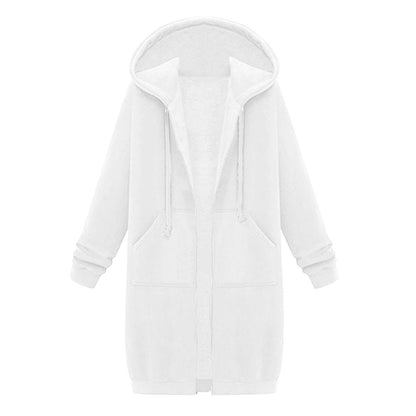 Long Hoodies for Women Zip Up Double Zipper Fleece Jacket Tunic Sweatshirts Fall Winter Fashion Clothes