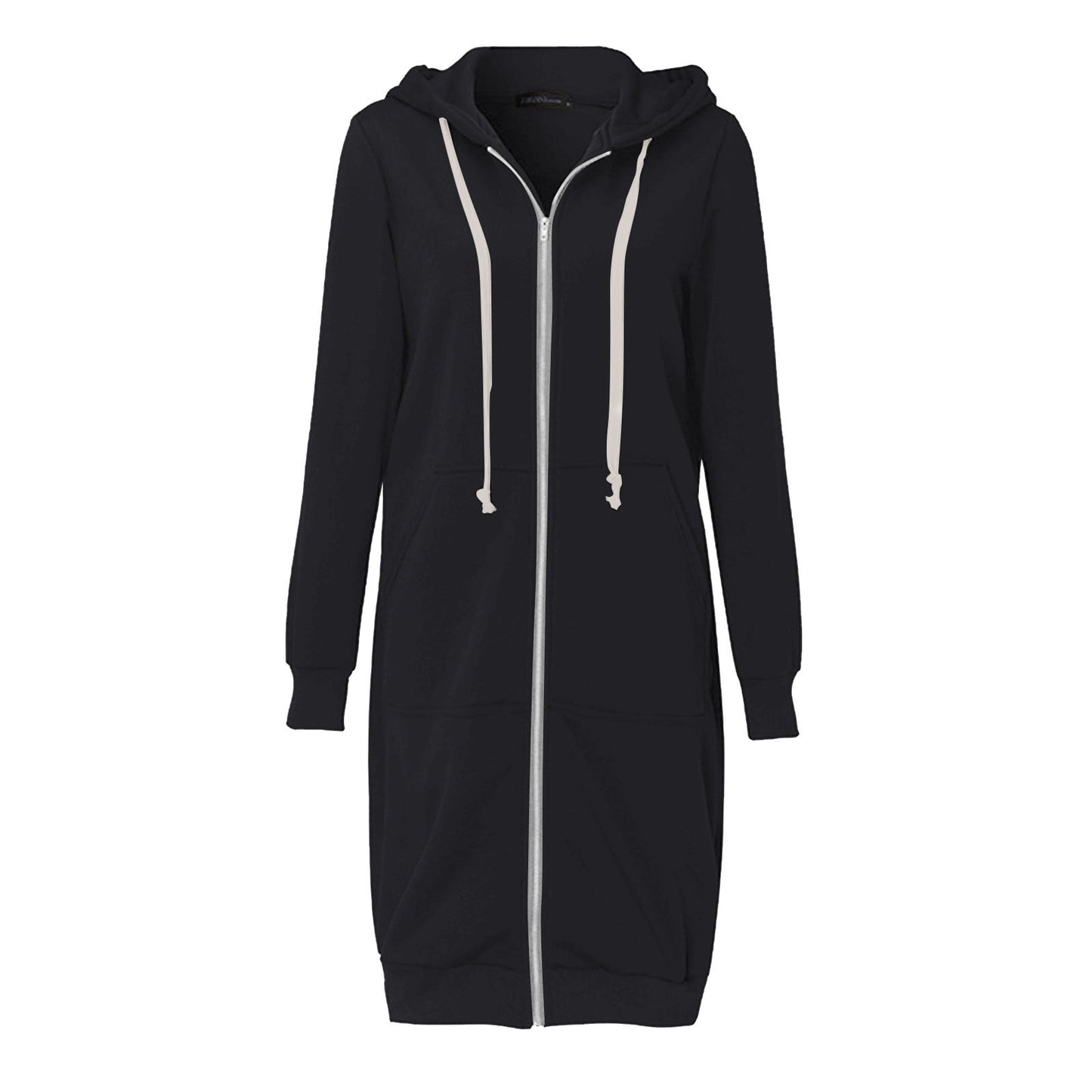 Long Hoodies for Women Zip Up Double Zipper Fleece Jacket Tunic Sweatshirts Fall Winter Fashion Clothes