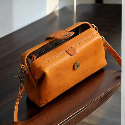 Vintage Leather Crossbody Bag - Handmade, Adjustable Strap, Perfect for Everyday