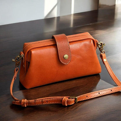 Vintage Leather Crossbody Bag - Handmade, Adjustable Strap, Perfect for Everyday