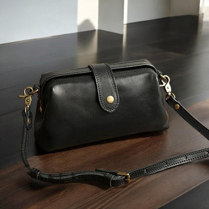 Vintage Leather Crossbody Bag - Handmade, Adjustable Strap, Perfect for Everyday