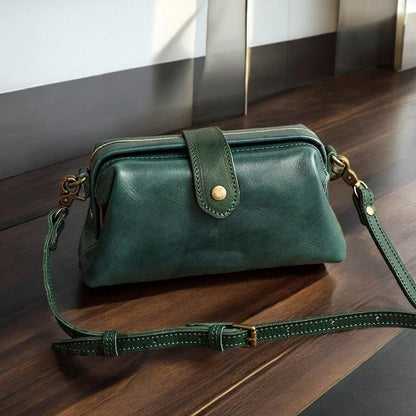 Vintage Leather Crossbody Bag - Handmade, Adjustable Strap, Perfect for Everyday