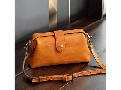 Vintage Leather Crossbody Bag - Handmade, Adjustable Strap, Perfect for Everyday