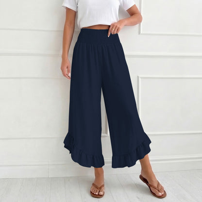 Black and White Elastic Waistband Pants